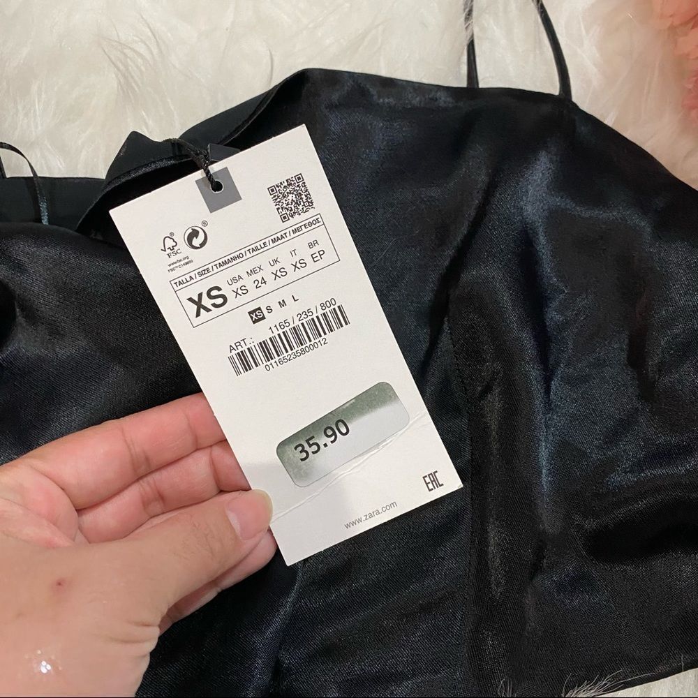ZARA laced satin crop top. XS - Picture 10 of 12